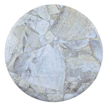 Troy 16" Modern Minimalist Faux Marble Column Indoor/Outdoor Accent Table - JONATHAN Y